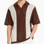 Men's Open Weave Knit Polo Shirt