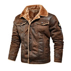 Men's Long Sleeve Jacket – Button Front Turn-Down Collar with Chest and Side Pockets