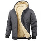 Men's Hooded Jacket with Sherpa Lining, Full Zip and Long Sleeves