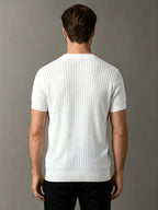 Men's Stripe Detail V Neck Tee