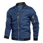 Men's Bomber Jacket with Stand Collar and Full Zip – Long Sleeve Utility Jacket