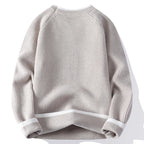 Men's Ribbed Knit Jumper with Crew Neck Long Sleeves