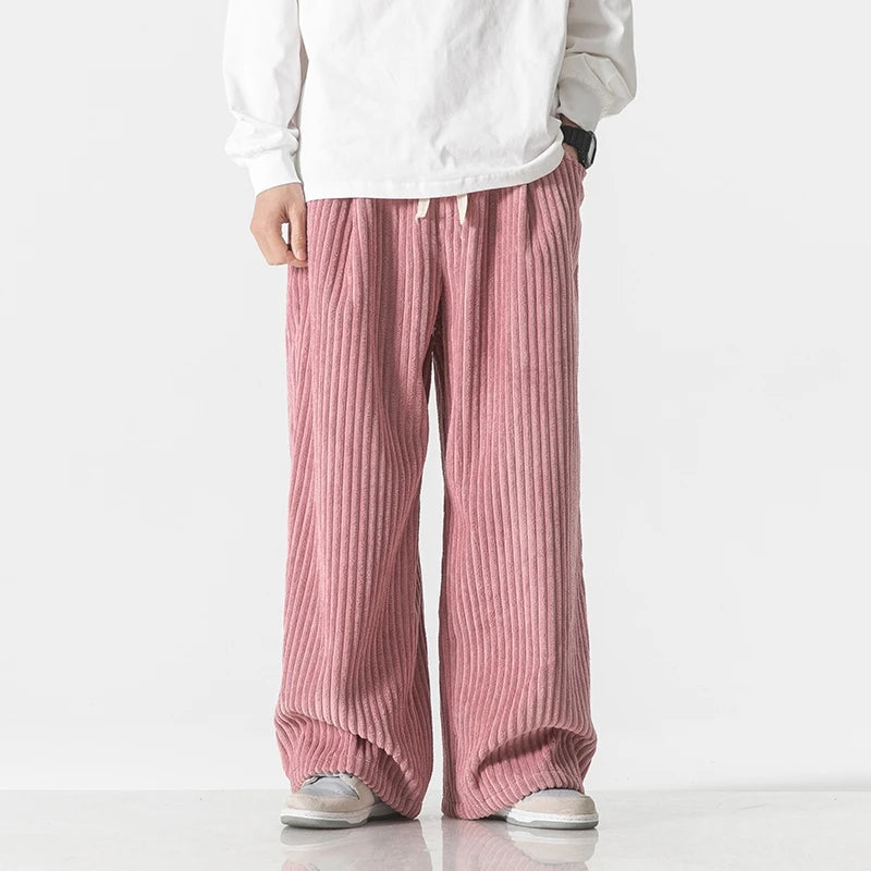 Men's Vertical Stripe Wide Pants