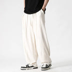 Men's Wide Leg Pull On Drawstring Full Length Pants