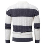 Men's Colour Block Turtleneck Knit Jumper