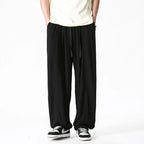 Men's Wide Leg Pull On Drawstring Full Length Pants