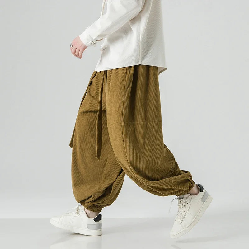 Men's Corduroy Loose Fit Balloon Pants Men