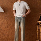 Men’s Textured Short Sleeve Henley Top