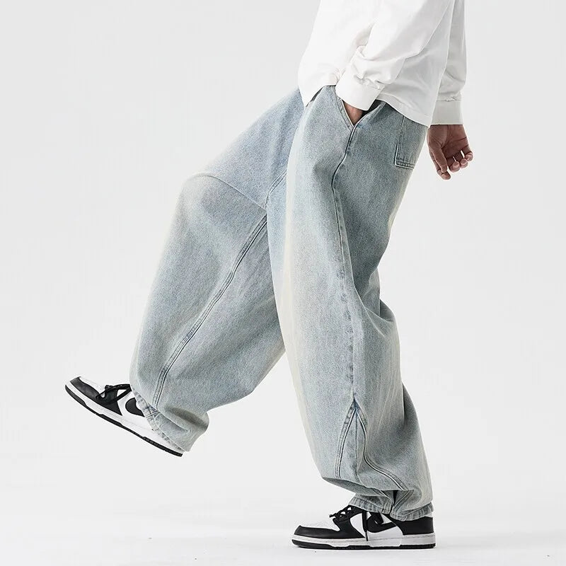 Men's Oversized Wide Leg Denim Jeans