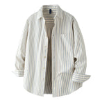 Men's Stripe Front Pocket Button Shirt