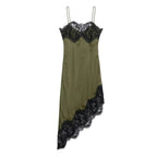 Women's Lace Trim Asymmetrical Slip Dress