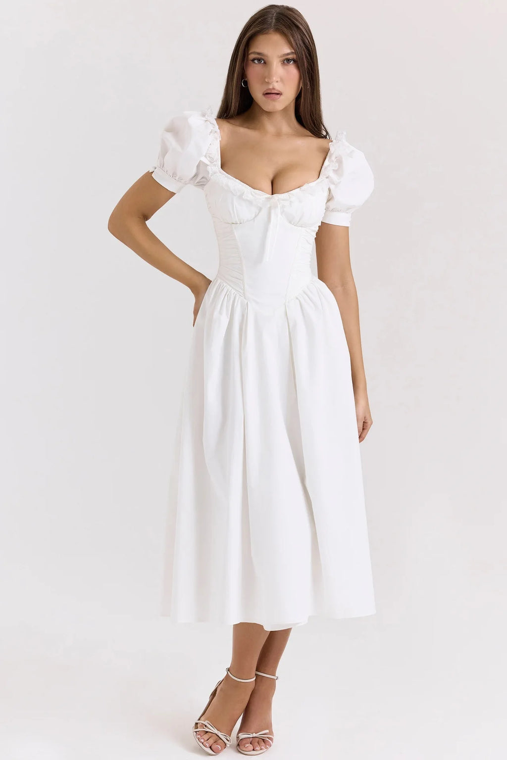 Puff Sleeve Floral Print Dress Women