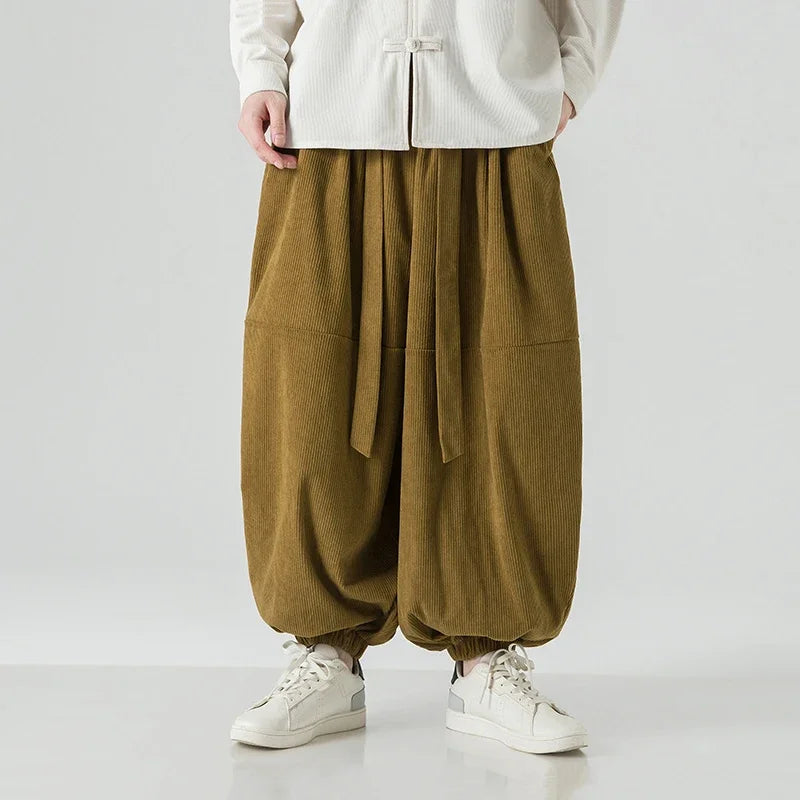 Men's Corduroy Loose Fit Balloon Pants Men