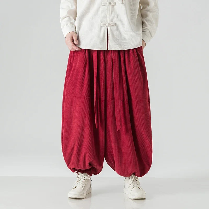 Men's Corduroy Loose Fit Balloon Pants Men