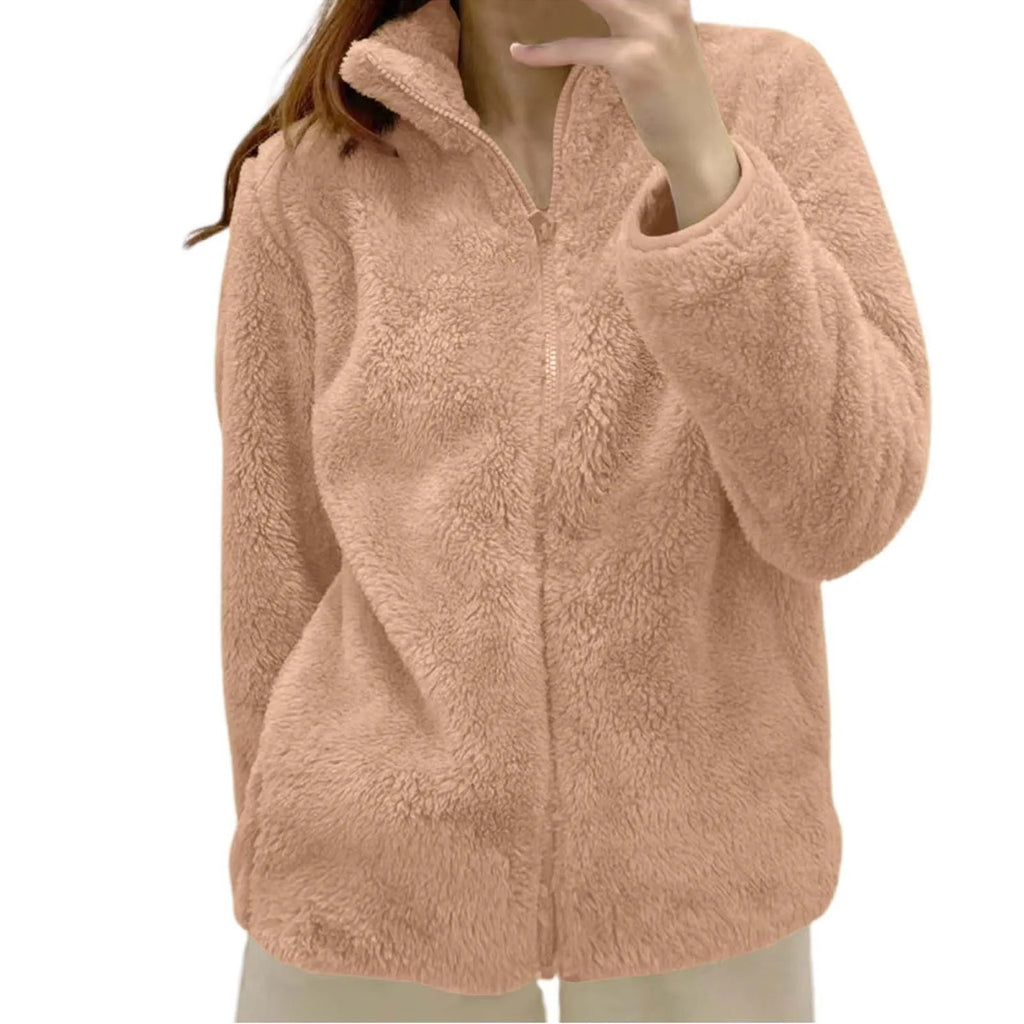 Women's Fleece Quarter Zip Pullover – Long Sleeve High Neck Sweatshirt