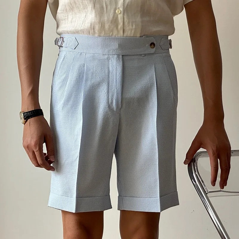 Men's Stripe Pattern Tailored Shorts