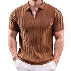 Zip Neck Short Sleeve Polo Shirt