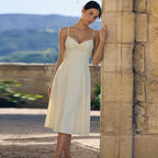 Women's Sleeveless V Neck Midi Dress A Line