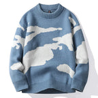 Men's Camouflage Knit Jumper with Crew Neck Pattern