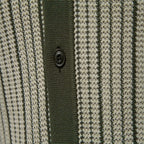 Men's Collared Striped Polo Shirt with Ribbed Cuffs and Hem