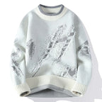 Men's Camouflage Knit Jumper with Crew Neck Pattern