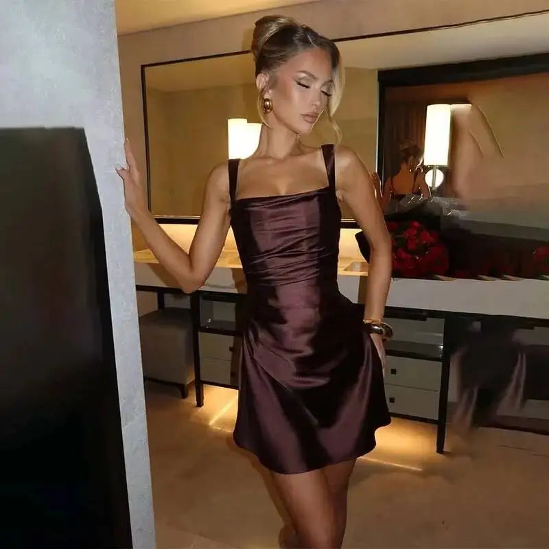 Women's Square Neck Slip Mini Dress