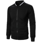Men's Knitted Zip Up Jumper – Long Sleeve Stand Collar Sweater Jacket