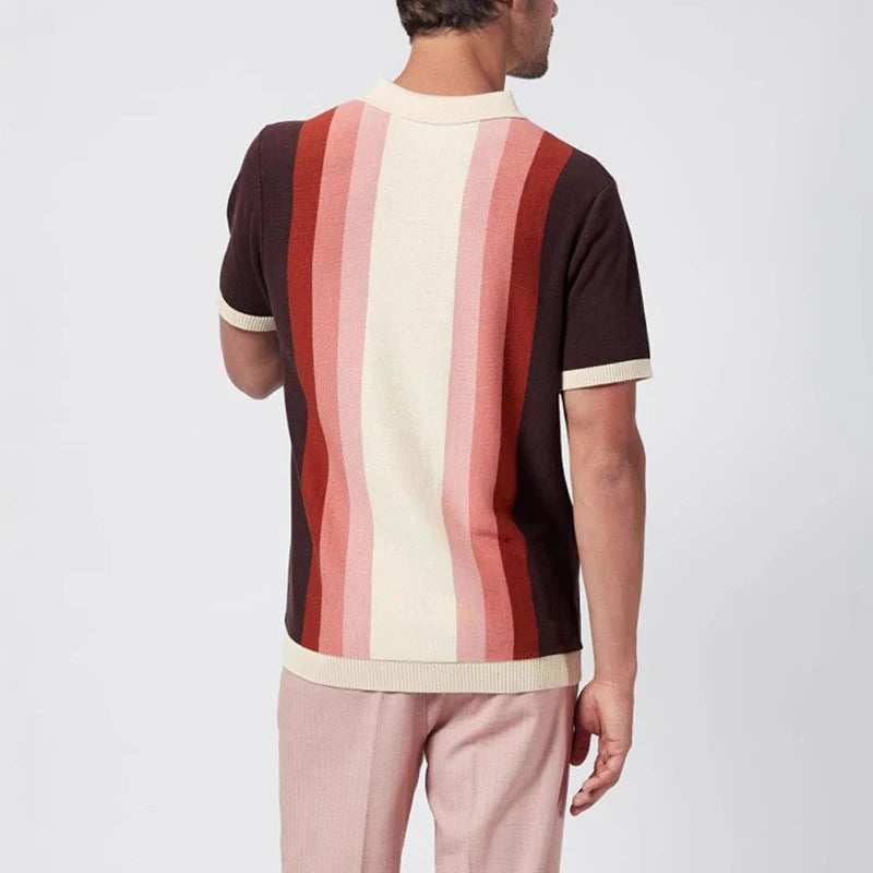 Contrast Panel Short Sleeve Polo Shirt