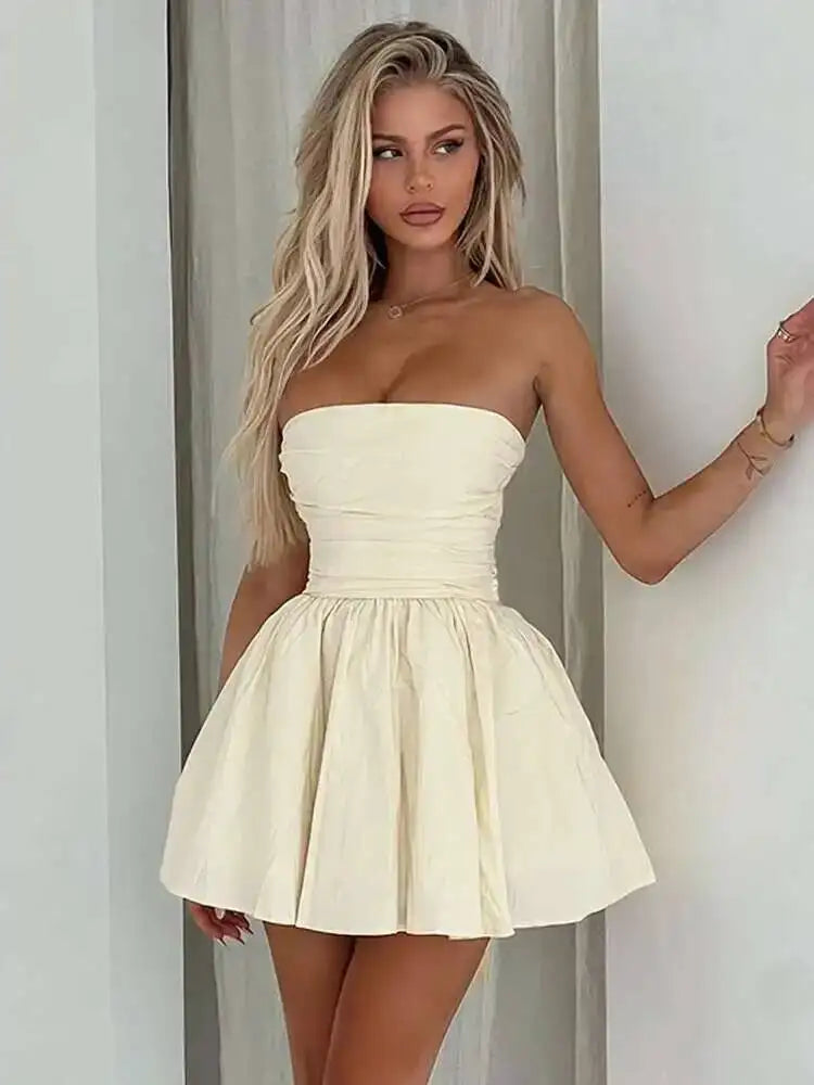 Back Bow Mini Dress Women
