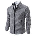 Men's Zip Up Sweater Stand Collar Full Front Jacket