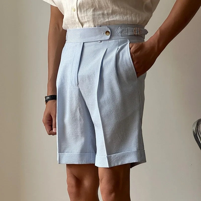 Men's Stripe Pattern Tailored Shorts