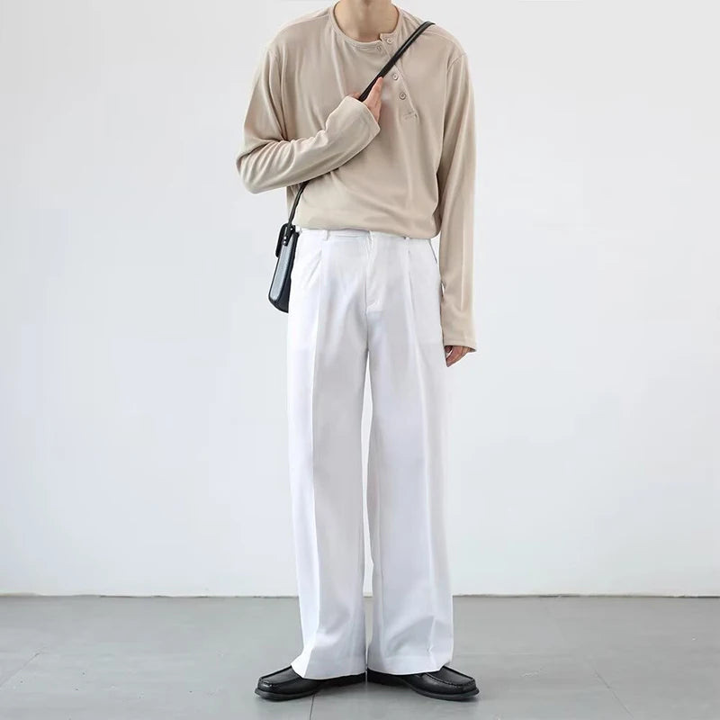 Men's Button Neck Long Sleeve Pullover