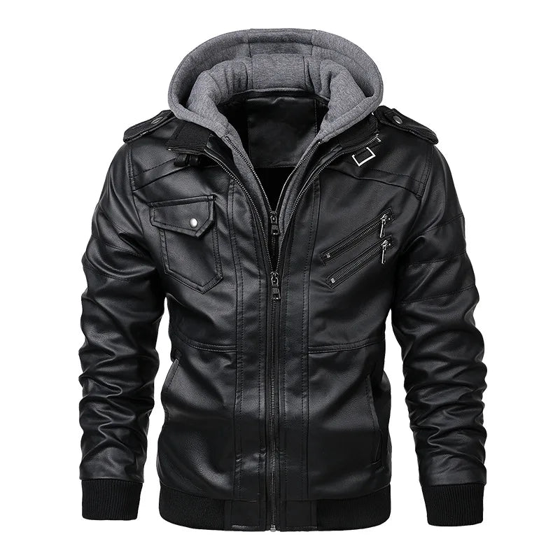 Men's Zip Up Hooded Jacket – Long Sleeve Design with Chest and Side Pockets