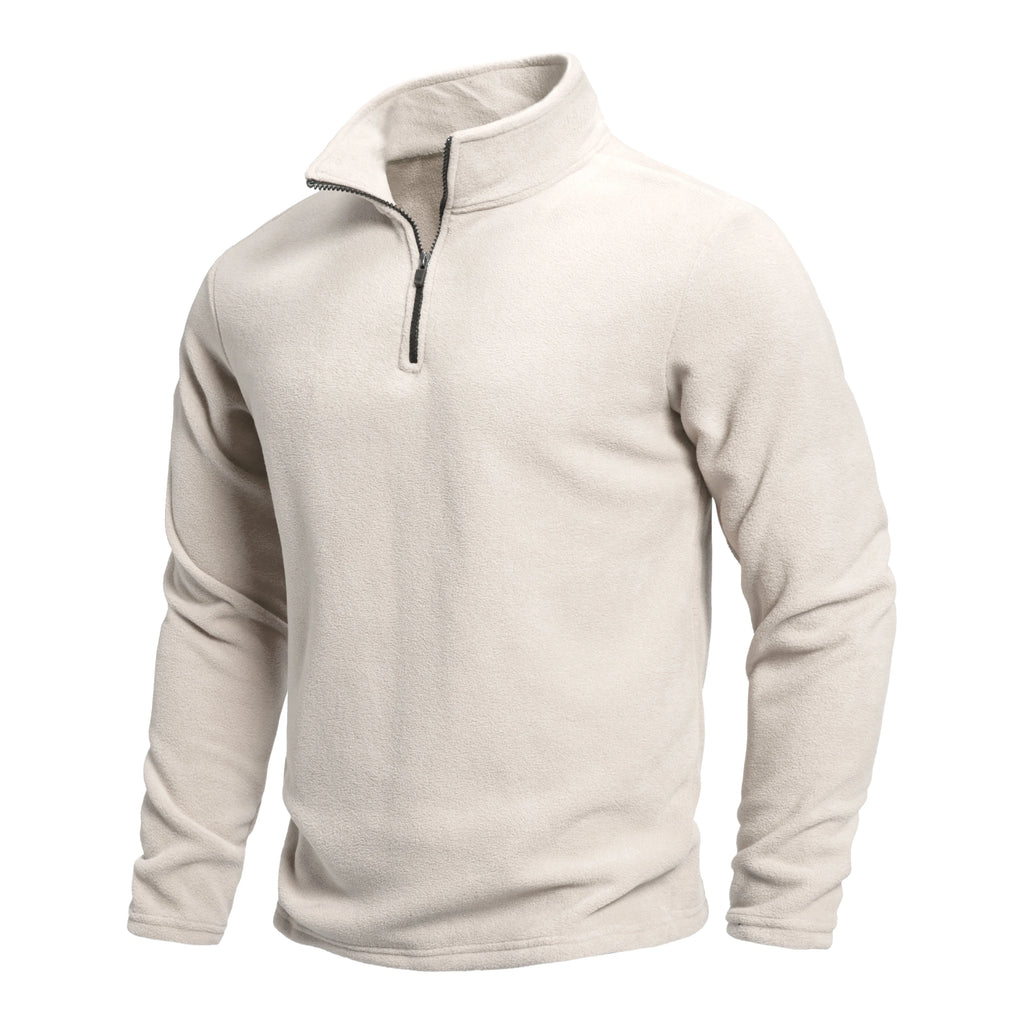 Men's Quarter Zip Fleece Jumper with Stand Collar