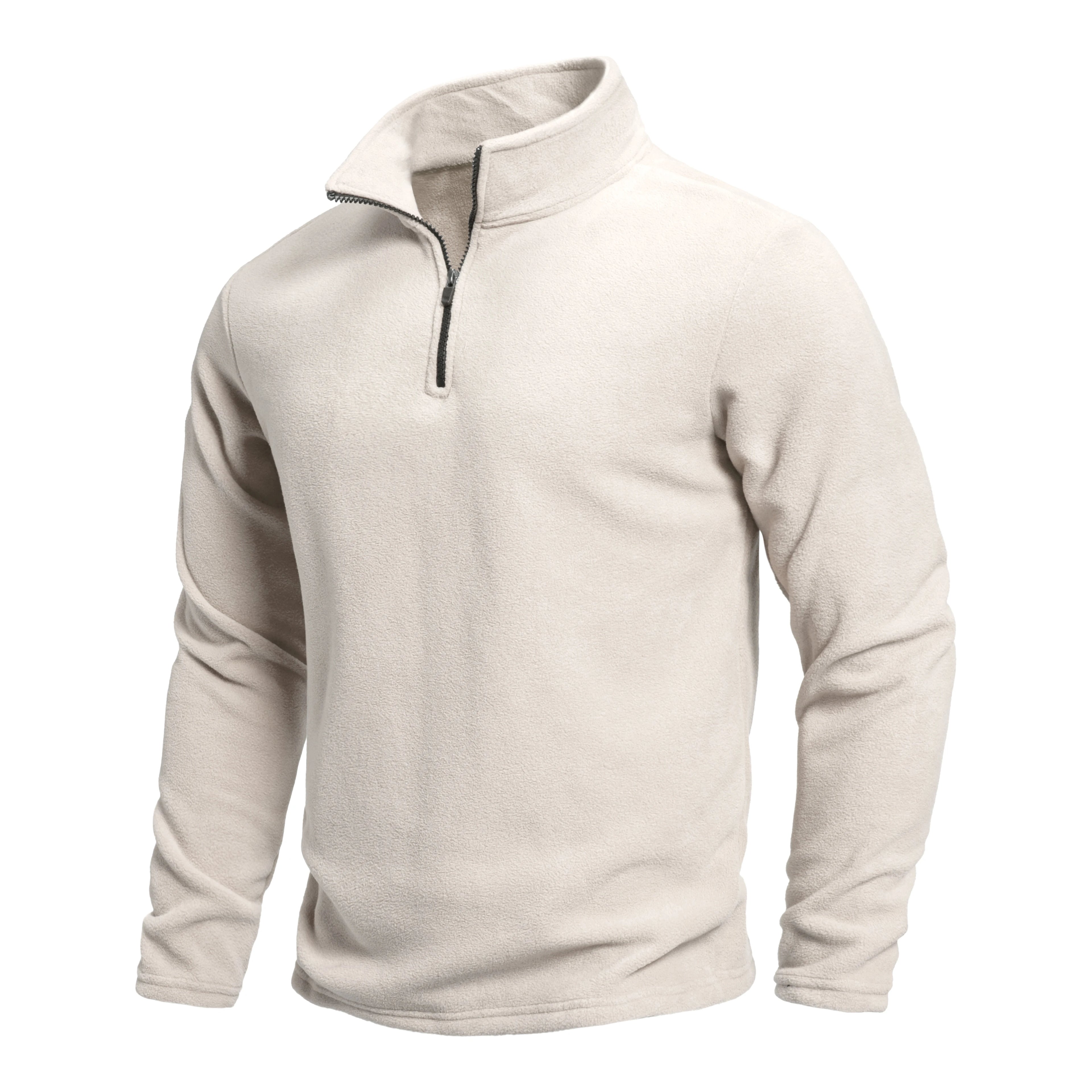 Men's Quarter Zip Fleece Jumper with Stand Collar