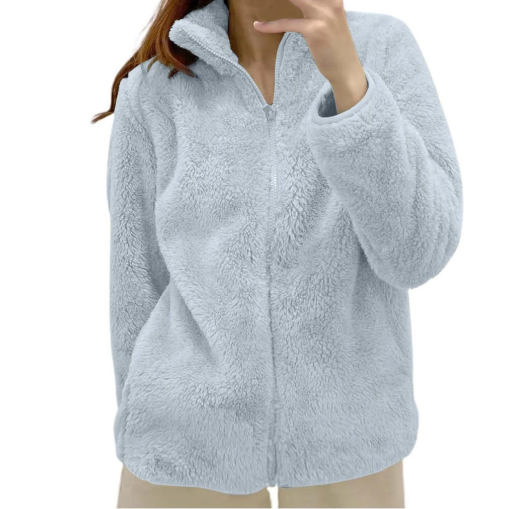 Women's Fleece Quarter Zip Pullover – Long Sleeve High Neck Sweatshirt