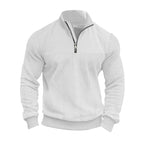 Men's Quarter-Zip Knitted Sweater – Long Sleeve Stand Collar Pullover Jumper