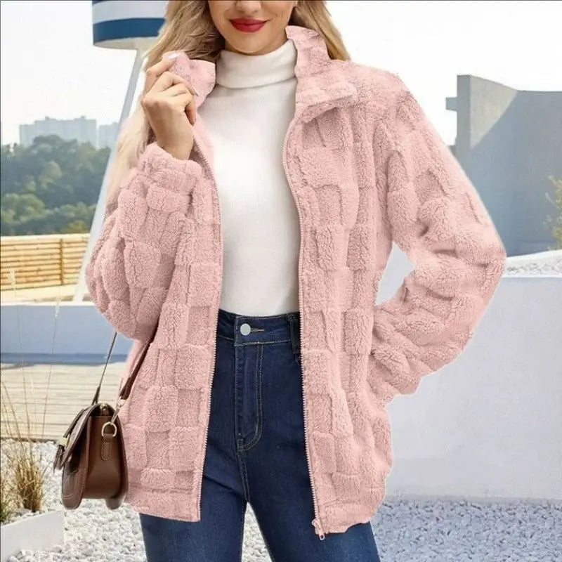 Women's Fleece Knit Cardigan – Longline Open Front Long Sleeve Sweater