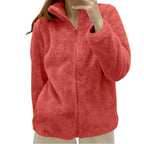 Women's Fleece Quarter Zip Pullover – Long Sleeve High Neck Sweatshirt