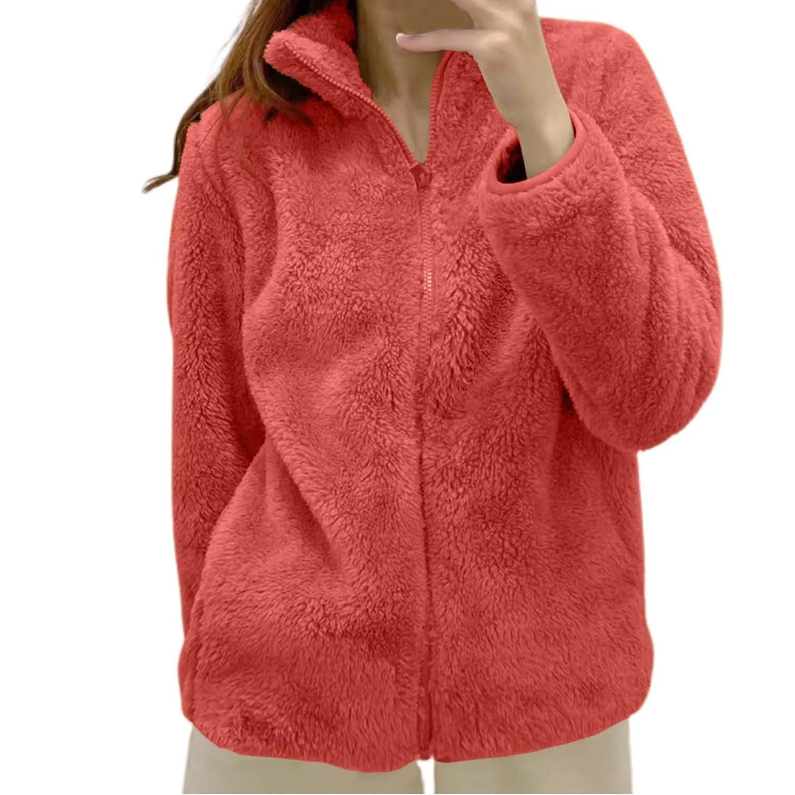 Women's Fleece Quarter Zip Pullover – Long Sleeve High Neck Sweatshirt