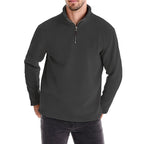Men's Quarter-Zip Jumper – Long Sleeve Stand Collar Pullover Sweater Top