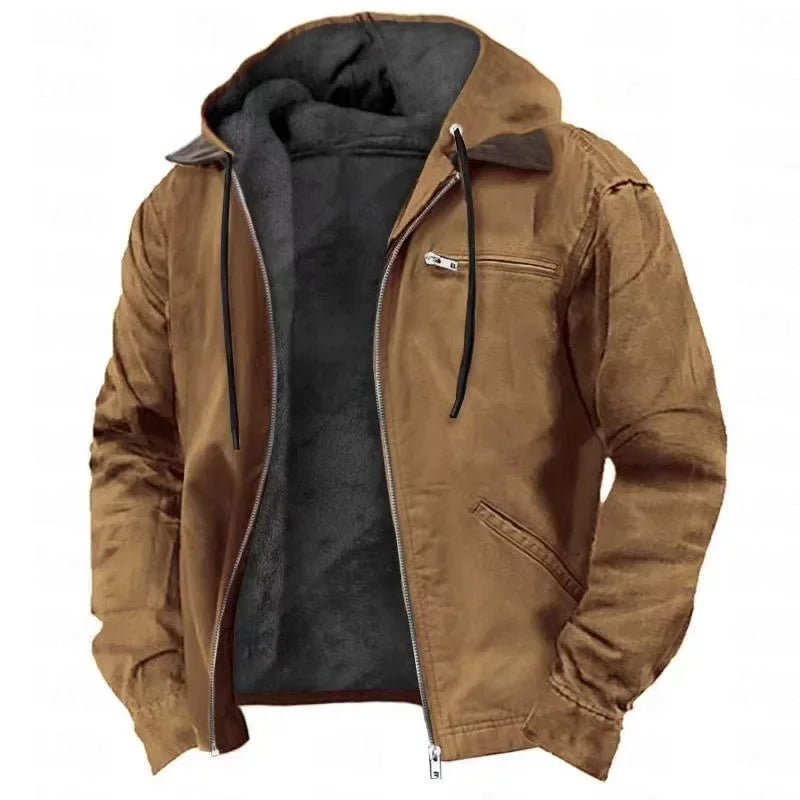 Men's Hooded Jacket – Full Zip Front, Long Sleeves and Two Front Pockets