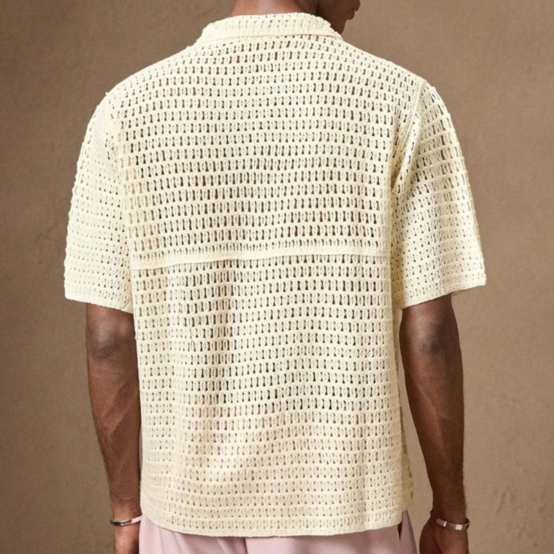 Men's Embroidered Pattern Knit Shirt