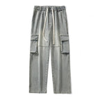 Baggy Cargo Denim Pants With Drawstring