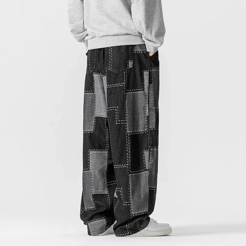 Men's Pull On Patchwork Trousers