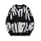 Men's Abstract Pattern Knit Jumper with Crew Neck