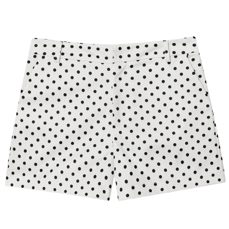 Women's Polka Dot Jacket – Cropped Hooded Zip Front Coat with Long Sleeves and Pockets