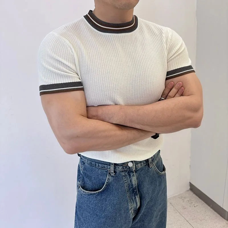 Men's Crew Neck T Shirt With Trim