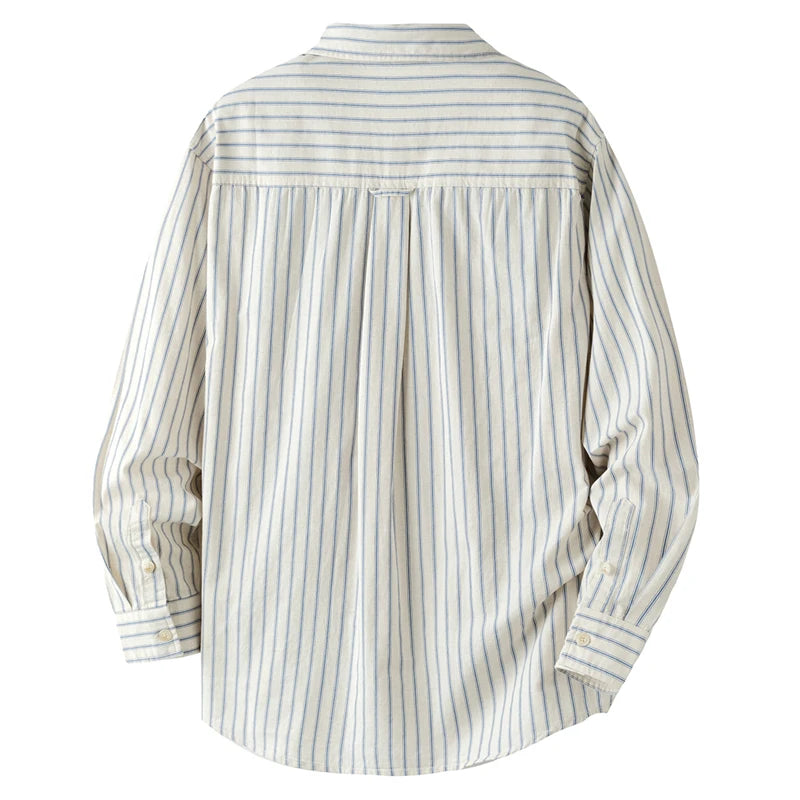 Men's Stripe Front Pocket Button Shirt
