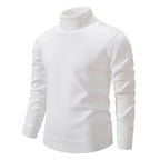 Men's Turtleneck Knit Pullover Sweater Ribbed Cuffs